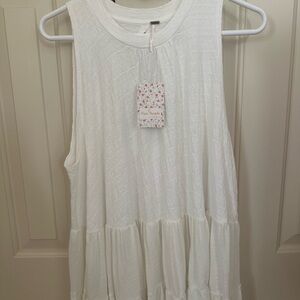 Free People Cream Sleeveless Top